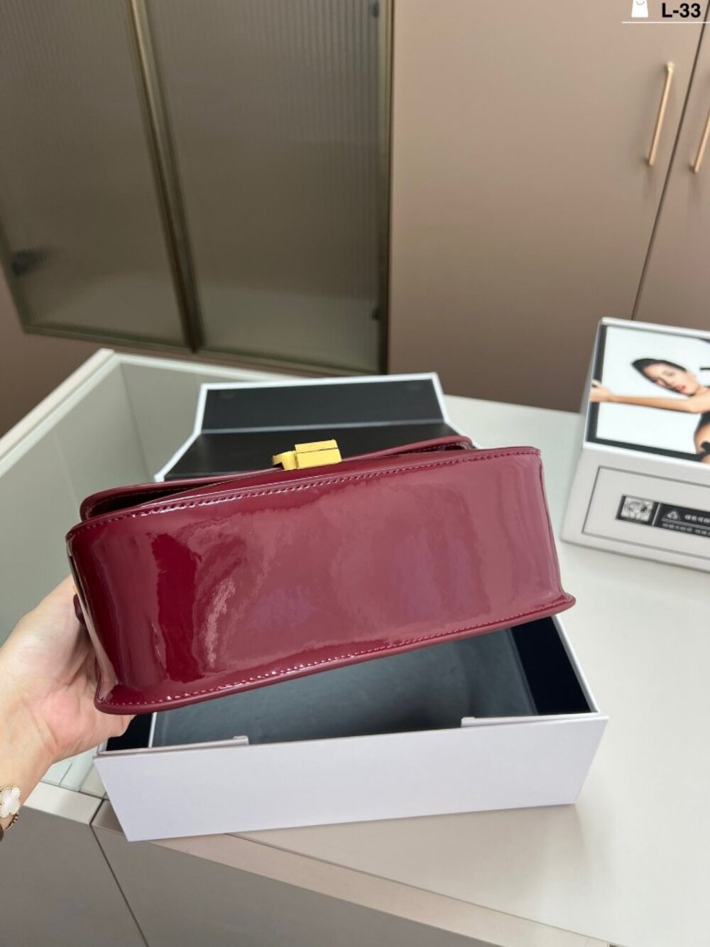 ✨Yves Saint Laurent✨ red leather single-shoulder bag 24×13cm - Picture 2 of 9